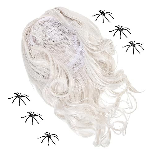 ABOOFAN 1 Satz Halloween Spinne Perücke Cosplay-outfits Cosplay-kostümzubehör Perücke Aus Spinnenhaar Perücke Für Frauen Halloween-männerperücke Die Hexe Mittlere Länge Die Seide Fräulein von ABOOFAN