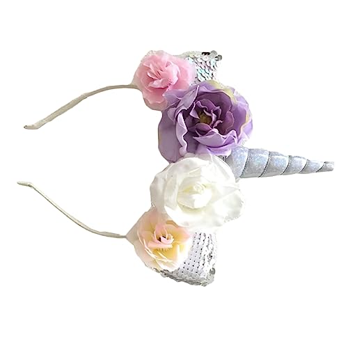 ABOOFAN 1stk Haarschmuck Einhorn Haarband Die Blumen Violett Stirnband Kind von ABOOFAN