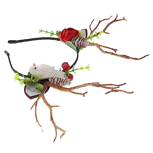 ABOOFAN 1stk Lustige Haarnadeln Halloweens Haarreif Aus Elchhorn Geweih-blumenkronen-stirnband Haarreifen Für Damen Und Mädchen Baum Hut Haarschmuck Hirschohren Stoff Weihnachten Fräulein von ABOOFAN