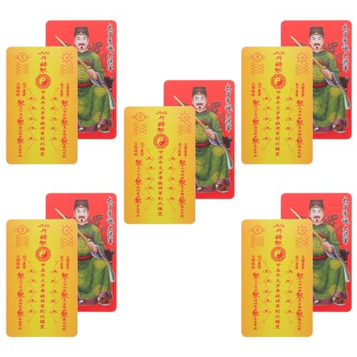 ABOOFAN 10 Stück Chinesische Fengshui-Amulettkarte Chinesische Feng-Shui-Tai-Amulettkarte Tai-Karte Plakette 2024 Für Glück Reichtum Erfolg Und Schutz von ABOOFAN
