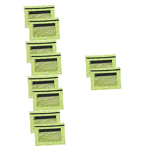 ABOOFAN 10 STK Binder Federmäppchen Stoff-bleistifttaschen 3 Ringbücher Großer Stift Federmäppchen Für 3 Ringordner 3 Löcher Oxford-Stoff Student Doppelter Reißverschluss Kosmetiktasche von ABOOFAN