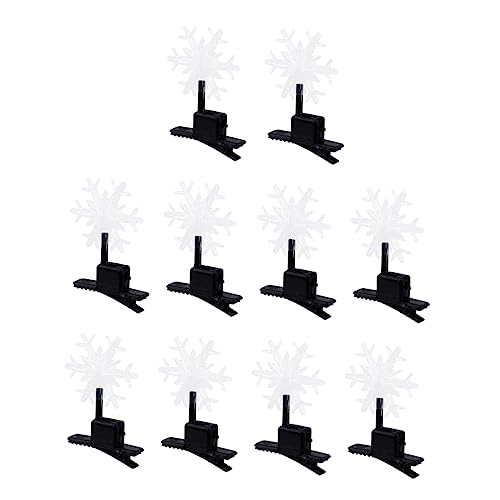 ABOOFAN 10st Schneeflocke Glow Haarspange Haarfaser Weihnachtsschneeflocke-haarnadeln Schneeflocken-kopf-bopper Schneeflocken-haarnadeln Urlaub Stuffer Scheinen Weiß Acryl Knopf Kleinkind von ABOOFAN