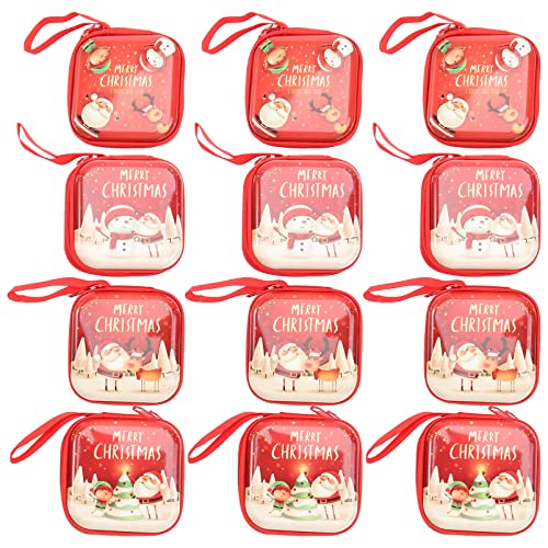 ABOOFAN 12st Weihnachtsgeldbörse Münzbeutel Für Mädchen Christbaumschmuck Zum Mini-Brieftasche Für Süßigkeiten Weihnachtssüßigkeitsbeutel Weihnachtsbaum Kind Schlüsselanhänger von ABOOFAN