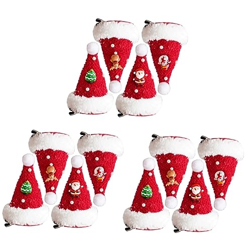 ABOOFAN 12 Stk Haarnadel Weihnachtshaarspangen Weihnachtsspangen Für Frauen Weihnachtsmann-hut Nikolausmütze Haarspange Weihnachtsmütze Haarspange Haarschmuck Kind Stoff Mädchen Geschenk von ABOOFAN