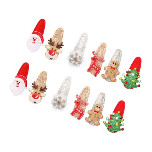 ABOOFAN 12st Weihnachten Haarnadel Kinder Bb Clip Pailletten Geweih Weihnachtsbaum Kopfschmuck Flauschige Haarspange Weihnachts-haarnadel Weihnachtssocken Fräulein Metall Krawatte von ABOOFAN