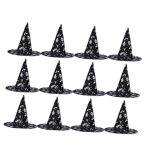 ABOOFAN 12st Halloween-hexenhut Halloween Hexenhut Spitzer Hexenhut Hexenmütze Party-hexenhut Dekorativer Hexenhut Zauberer Zipfelmütze Hexenhüte Für Frauen Hängend Tuch Mini Kleidung Kind von ABOOFAN