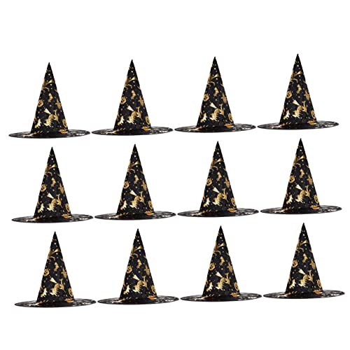 ABOOFAN 12st Halloween-hexenhut Maskerade Hexenhut Schwarzer Hexenhut Dekorativer Hexenhut Party-hexenhut Hexen-cosplay-hut Zauberer Zipfelmütze Hexenmütze Geschenk Die Hexe Kind Mini Tuch von ABOOFAN