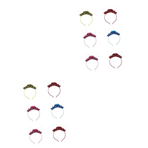 ABOOFAN 12 Stück Helles Stirnband Glitzer-Stirnband Weihnachtsdekoration Foto-Requisiten Neujahrs-Haarband Blinkendes Haarband Kamm-Stirnband Festival-Kopfschmuck Kopf-Accessoire von ABOOFAN