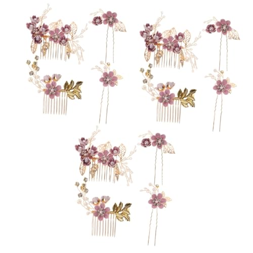 ABOOFAN 12 Stk Goldene Haarspangen Vintage Haargabeln Haarschmuck Aus Strass Haarspangen Für Den Kopfschmuck Brauthaarschmuck Für Damen Schmuckkamm Fräulein Violett Kristallblume Mädchen von ABOOFAN