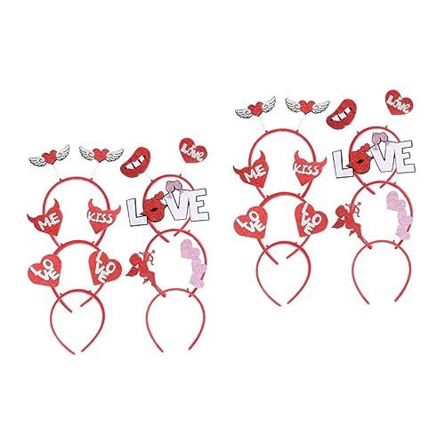 ABOOFAN 12 Stk Valentinsbrille Herz Tiara Stirnband Haarschmuck Zum Valentinstag Party-haarreifen Liebe Herz Haarband Herz Kopfbedeckung Amor Kostümzubehör Kind Plastik Gläser Hochzeit von ABOOFAN