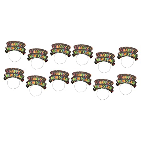 ABOOFAN 12 Stk Neujahr Stirnband Neujahr Kopfschmuck Lass Uns Party Stirnband Blinkendes Stirnband Weihnachtshaarreifen Zubehör Haarschmuck Für Das Neue Jahr Geschenk Buchstabe Papier Pack von ABOOFAN