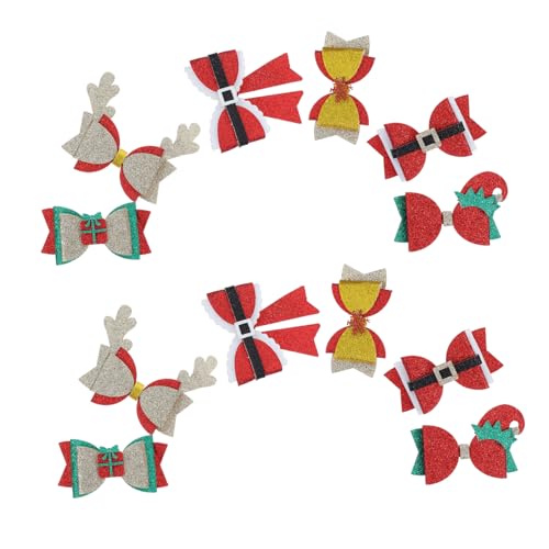 ABOOFAN 12 Stück Teiliges Weihnachts Haarclip für Mädchen Filzbesetzte Glitzer Schleifen Haarspangen Festliche Haaraccessoires für Teens und Frauen Vielseitig für Party und Alltag von ABOOFAN