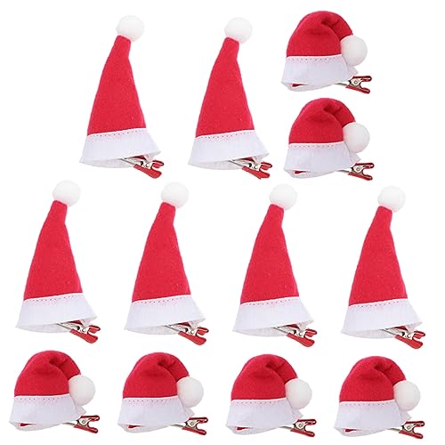 ABOOFAN 12st Weihnachtsmütze Haarnadel Weihnachtsparty Gefallen Süße Haarspangen Mini-weihnachtsmützen-clip Haar-kopfschmuck Weihnachtshaarnadel Hut Damen Seitenclip Legierung Mädchen von ABOOFAN