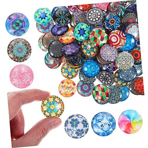 ABOOFAN 120 Stück Mixed Glass Cabochons Runde Dekorative Steine für DIY Schmuck Ohrringe Schlüsselanhänger Nicht Selbstklebend für Bastelprojekte von ABOOFAN