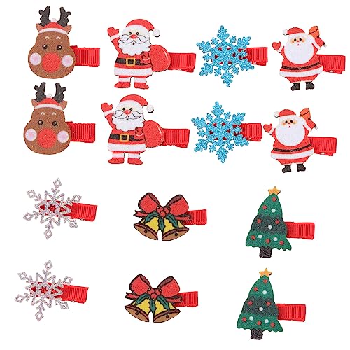 ABOOFAN 14St Haarschmuck für Weihnachten Weihnachtsbaum Haarnadel Rentier-Haarspange Haarspangen Haarklammer Kopfbedeckungen für Kinder Elch Haarnadeln Blitz Geschenk Stiefel Baby Stoff von ABOOFAN