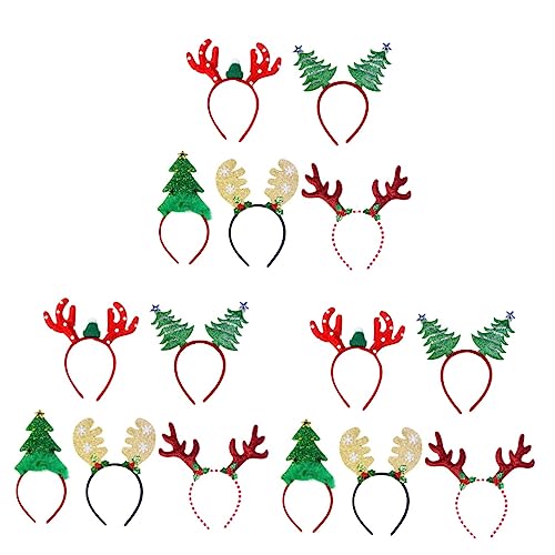 ABOOFAN 15 Stk Weihnachtsstirnbänder Kopfschmuck Für Weihnachten Kopfschmuck Für Weihnachtsfeiern Weihnachtshaarband Weihnachtsbaum Kopfschmuck Weihnachtsdeko Geschenk Geweih Kind Haarring von ABOOFAN