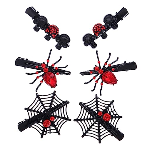 ABOOFAN Dekorative Haarspangen 18 Stk Halloween-schädel-haarspange Haarschmuck Strasssteine Krokodilklemme Strass Mädchen Punk-Haarspangen von ABOOFAN