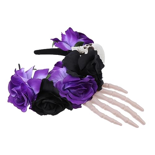 ABOOFAN 1stk Schädel-hand-stirnband Mexikanische Haarblume Schädel Rose Stirnband Schädel-stirnband Halloween Halloween-schädel-stirnband Kahlo-stirnband Stoff Die Blumen Fräulein Zubehör von ABOOFAN