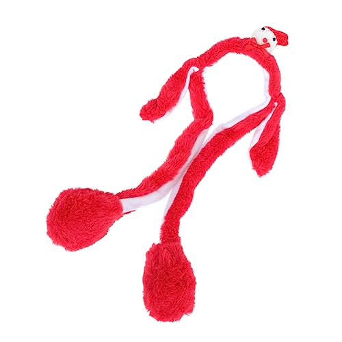 ABOOFAN 1stk Stirnband Krippenkostüme Für Kinder Weihnachts- -kappe Flauschige Schneemannmütze Weihnachts-haarschmuck Rote Weihnachtsmannmütze Plüsch Hut Mit Hasenohren Empfindlich von ABOOFAN