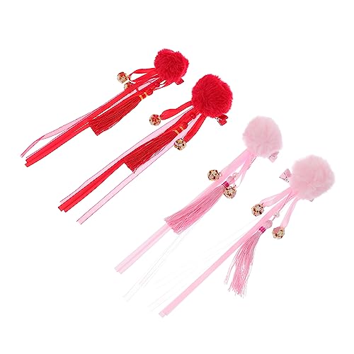 ABOOFAN 2 Paar Antike Haarnadel-Haar-Accessoires Für Mädchen Flauschige Haarspangen Hanfu-Haar-Accessoires Bommel-Haarspangen Hanfu-Haarspangen Haar-Accessoires Für Mädchen von ABOOFAN