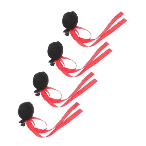 ABOOFAN 2paare Flauschige Haarspangen Mit Pompon Und Band Für Mädchen Für Hochzeiten Partys Und Täglichen Gebrauch Langlebige Haaraccessoires Zum Stylen von ABOOFAN