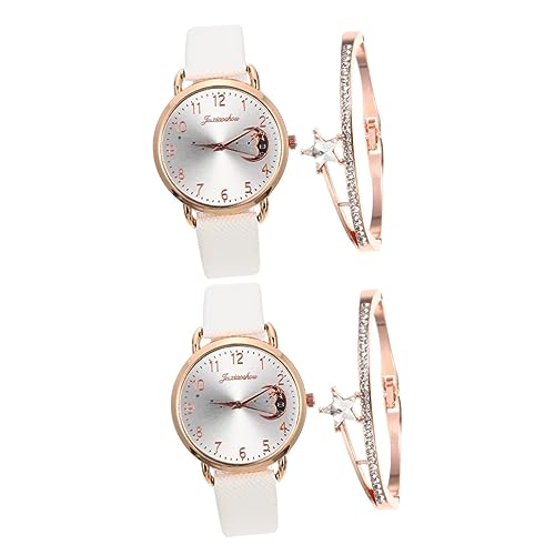 ABOOFAN 2sätze Stylische Damenarmbanduhr Mit Monddesign Und Passendem Armband Elegante Quarzarmbanduhr Für Frauen Für Jeden Anlass Komfortabel Und Modisch von ABOOFAN