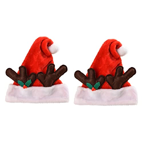 ABOOFAN 2 Stk Geweih Weihnachtsmütze Rentier Weihnachten Weihnachtsmannkostüm für Kinder Rot Weihnachtsmützen Kleider Festivalbedarf Weihnachtskostüme Jesus Hut Geschenktasche Kleidung von ABOOFAN