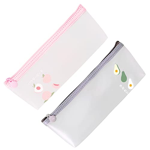 ABOOFAN 2St Stift-Organizer-Etui Organizer-Taschen für die Reise transparenter Bleistift Schule Aufbewahrungstasche für Schreibwaren Federmäppchen Pfirsiche Textmarker Avocado Reisen von ABOOFAN