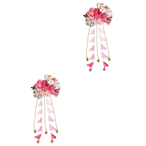 ABOOFAN 2 Stück Blumen-Haarnadeln Haarschmuck Japanischer Stil Haarspangen Chinesischer Haarstab Brautaccessoires Fächerform Haarspange Haar-Essstäbchen Haar China Damen von ABOOFAN