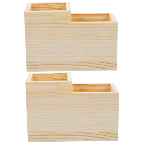 ABOOFAN 2 Stück Box Schleifkopf Aufbewahrungsbox Nail Stuff Organizer Holz Stifthalter Nail Art Ständer Kosmetik Aufbewahrungskoffer Nagelbohrkopfhalter Holz Nagel Werkzeug Organizer Holz von ABOOFAN