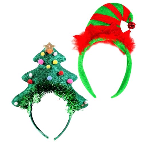 ABOOFAN 2st Clown-hut-stirnband Elf Glocke Stirnband Kopfschmuck Für Weihnachtsfeiern Ohr Stirnband Urlaubshaarschmuck Für Frauen Partyhüte Haarband Schmücken Fräulein Stoff Abschlussball von ABOOFAN