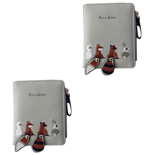 ABOOFAN 2 STK Brieftasche Mit Critter-Print Damen Geldbörse Aus Leder Umhängetasche Für Damen Umhängetaschen Aus Leder Für Brieftaschen Für Frauen Münzfach Münze Pu-Leder Mini Mädchen von ABOOFAN