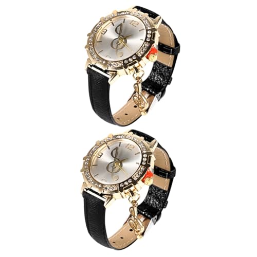 ABOOFAN 2 Stück Verstellbare Damenuhr Für Frauen Modische Armbanduhr Dekoratives Armband Glänzendes Metall Mädchen-Armbanduhr Für Anlässe von ABOOFAN