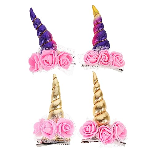 ABOOFAN 2st Halloween-haarspangen Einhorn-party-kopfschmuck Cartoon-haarspange Halloween Haar Haarspange Halloween-party-haarschmuck Einhorn Party Favors Stoff Cosplay Kind Schnappschuss von ABOOFAN