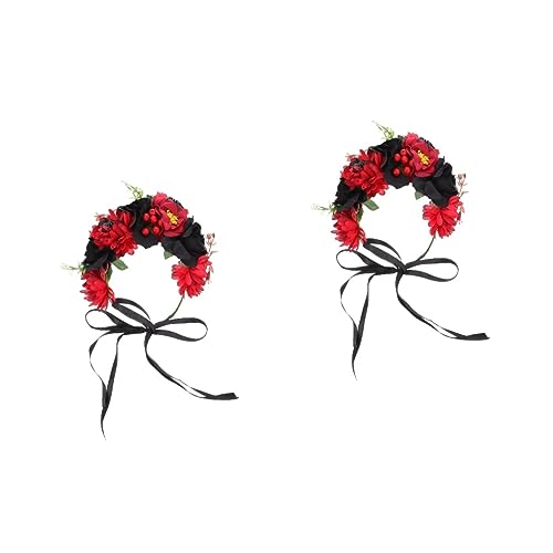 ABOOFAN 2 Stk Halloween-kranz Weihnachtsdeko Weihnachtskranz Weihnachtsgirlande Cosplay-kopfbedeckung Blumenkranz Kopfschmuck Halloween-frisur Seide Requisiten Weihnachten von ABOOFAN