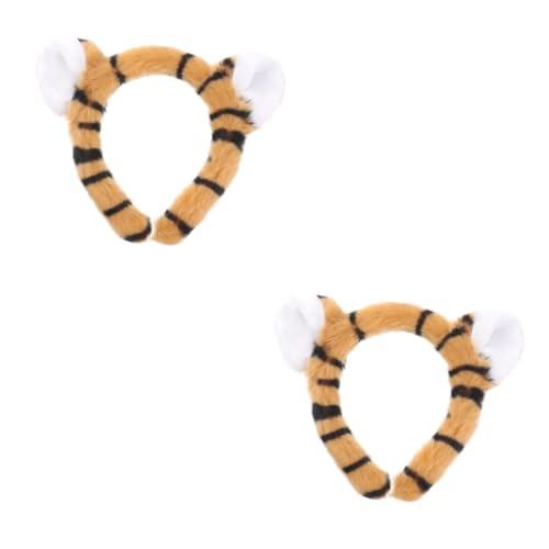 ABOOFAN 2st Zoo-stirnbänder Kinder Kopfhörer Leopardenohr Tiger Ohren Tiger Stirnband Make-up-stirnbänder Tier Cartoon-halloween-kopfschmuck Leoparden-stirnband Damen Mädchen Hut von ABOOFAN