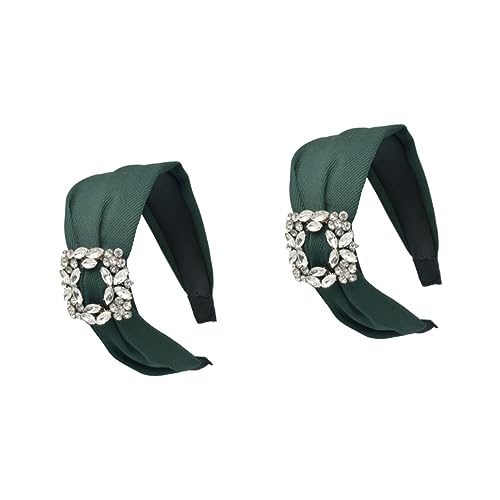 ABOOFAN 2 Stk Diamant-stirnband Turban-stirnband Modische Stirnbänder Für Damen Diamant-kopfschmuck Vintage-stirnband Stoff Kronenspangen Für Mädchen Strasssteine Fräulein Kopfbedeckung von ABOOFAN