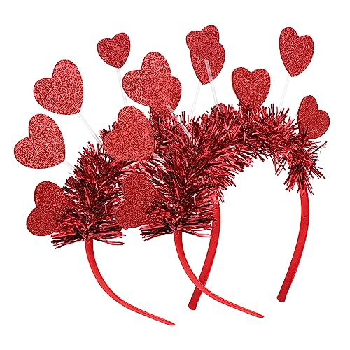 ABOOFAN 2st Liebe Stirnband Süßes Pailletten-feiertags-stirnband Urlaubskostüm-accessoire Herz-stirnband Zum Valentinstag Liebe Herz Kopfbedeckungen Valentinsgruß Hochzeit Stoff Amor Damen von ABOOFAN