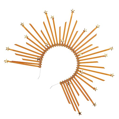 ABOOFAN Vintage Haarband Kopfbedeckung 2 Stück Our Lady'S Halo- Mit Goldenen Spikes Goldene Kopfbedeckung Für Frauen Göttin-Kostüm- Spike- Silberne Accessoires Party-Kopfbedeckung von ABOOFAN