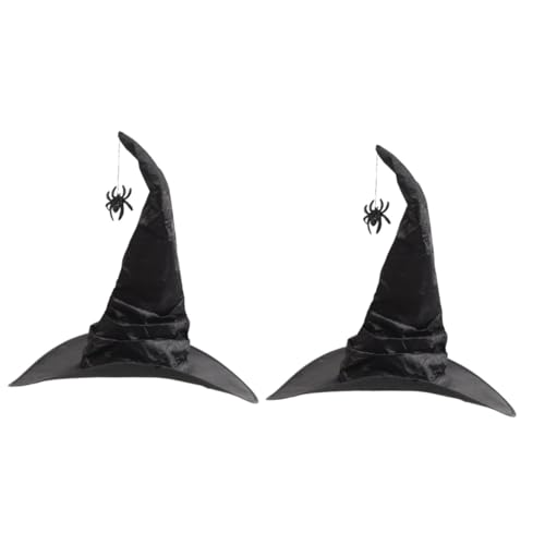 ABOOFAN 2St Halloween-Hut schwarze Dekorationen Cosplay-Kostüme Halloweenkostüm Ornament festlicher Hexenhut Halloween-Hexenhut Falten Kleidung Partyhut schmücken Hexen Hut Oxford-Stoff von ABOOFAN