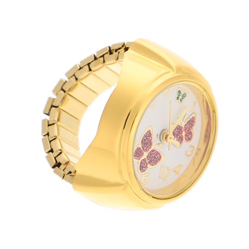 ABOOFAN 2st Ringuhr Ringe Für Männer Finger Laufende Uhr Verstellbare Ringe Für Damen Uhrengehäuse Für Herren Pflegeuhr Antikes Dekor Punk-Ringe Mann Abzeichen Gold Und Silber Glas von ABOOFAN