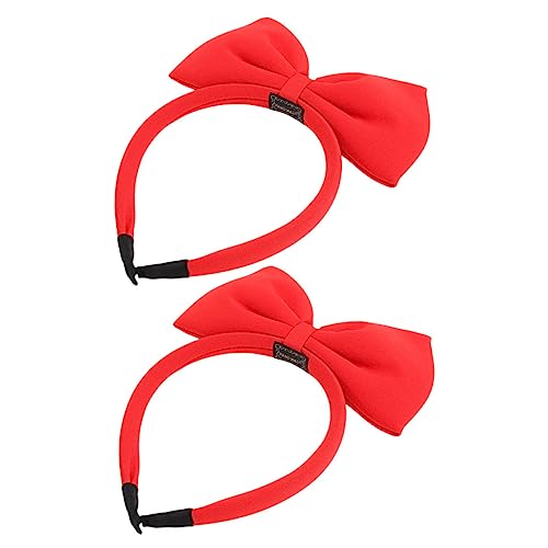 ABOOFAN 2st Schleife Stirnband Großes Stirnband Mit Schleife Weihnachtsmädchen Kopfschmuck Bowk Haarband Rotes Stirnband Mit Schleife Kleidung Koreanische Version Fräulein Stoff von ABOOFAN