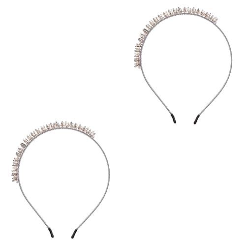 ABOOFAN 2st Stirnband Koreanisches Make-up Perlenstirnbänder Mädchen Stirnbänder Hochzeitsdekoration Haarschmuck Für Mädchen Haargummis Haarband Südkorea Fräulein Strasssteine Legierung von ABOOFAN