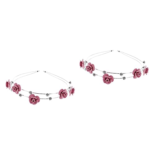 ABOOFAN 2st Stirnband Rosen-kopfschmuck-stütze Halloween-strass Teufel Kopfschmuck Halloween-party-haarschmuck Halloween Blumen Haarband Doppelt Zinklegierung Strasssteine Die Blumen Braut von ABOOFAN