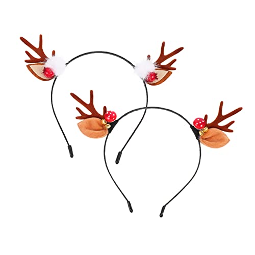 ABOOFAN 2 Stk Stirnband Weihnachtsgeweih Haarband Geweih Haarreifen Haarband Für Die Weihnachtsfeier Hirschgeweihhaar Rentier Haarreifen Haarschmuck Cosplay Ausgabekarte Beflockung von ABOOFAN