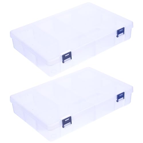 ABOOFAN 2St transparente Aufbewahrungsbox Abnehmbarer Halter Behälter mit Deckel Klarsichtboxen für Bleistifte klares Federmäppchen groß Container Dekorationen Veranstalter Schmuckkästchen von ABOOFAN