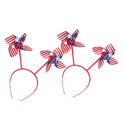 ABOOFAN 2st Unabhängigkeitstag Stirnband 4. Juli Haarband Patriotische Windräder Kopf Bopper Kopftuch Mit Amerikanischer Flagge Stirnband Mit Geknoteter Schleife Plastik Baotou Pop von ABOOFAN