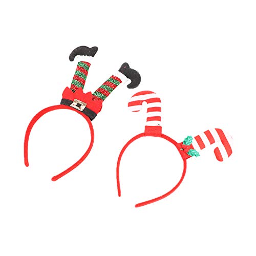 ABOOFAN 2 Stück Weihnachts Stirnband Aus Zuckerrohr Kopfbedeckung Elfen Stirnbänder Für Frauen Weihnachtsmann Stirnband Weihnachtsbaum Mütze Weihnachtselfen Hosen Stirnband Elfen von ABOOFAN