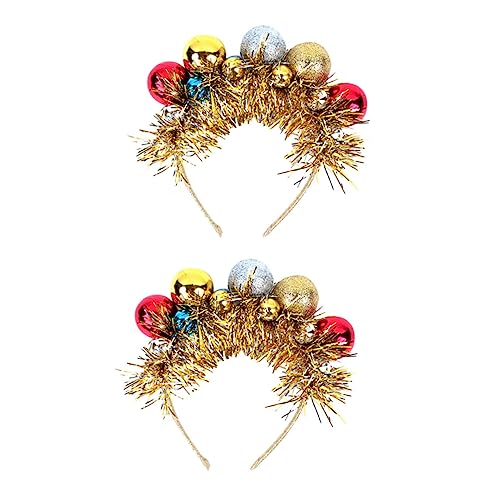 ABOOFAN 2 Stück Weihnachtskugel-Stirnband Weihnachtsdekoration Tiara Haargummis Weihnachtsparty Cosplay Kostüm-Requisiten Niedliche Feiertags-Stirnbänder Weihnachts-Kopfbedeckung von ABOOFAN