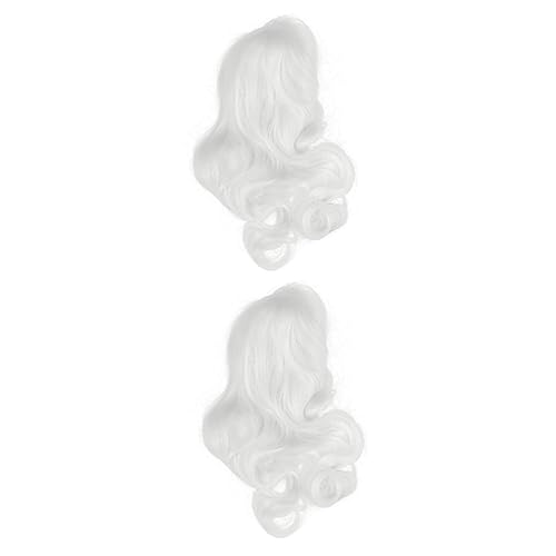 ABOOFAN 2st Perücke Mrs Santa Cosplay-zubehör Accessoires Für Lockiges Haar Kopfbedeckungen Für Damen Cosplay-party-versorgung Graue Haare Frau Halloween Weiß Hochtemperaturdraht von ABOOFAN